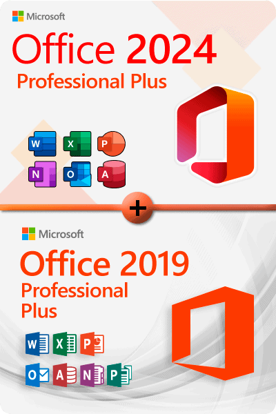 Microsoft Office 2024 Professional Plus + Microsoft Office 2019 Professional Plus Lizenz für 3 PC
